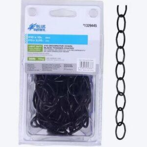 Black Decorative Hanging Chain Lamps Planters Pots 10 feet x #10 Blue Hawk NEW